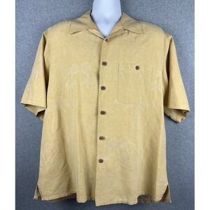 Banana Cabana Men's Silk Short Sleeve Button Down Shirt Size XL